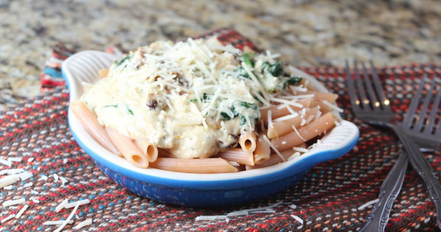 Consolation Gas: Vegetarian Protein Alfredo